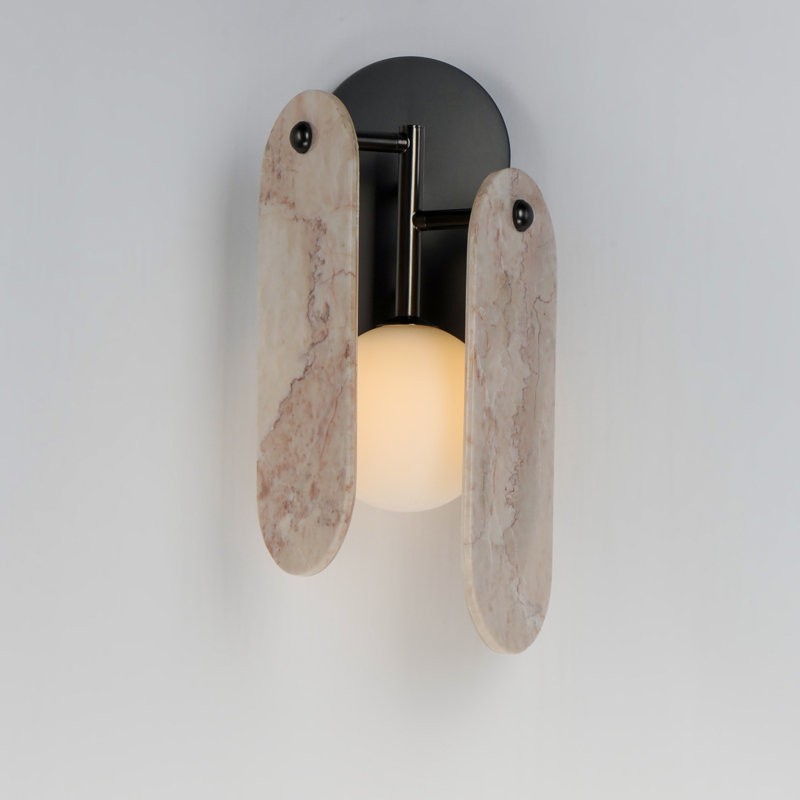 Megalith 1 - Light Armed Sconce, Gunmetal/Rose Jade
