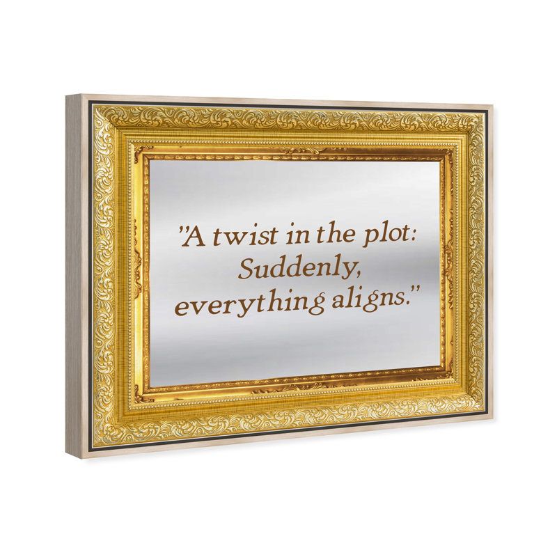 Plot Twist TypographyFramed Mirror by Oliver Gal, Cream