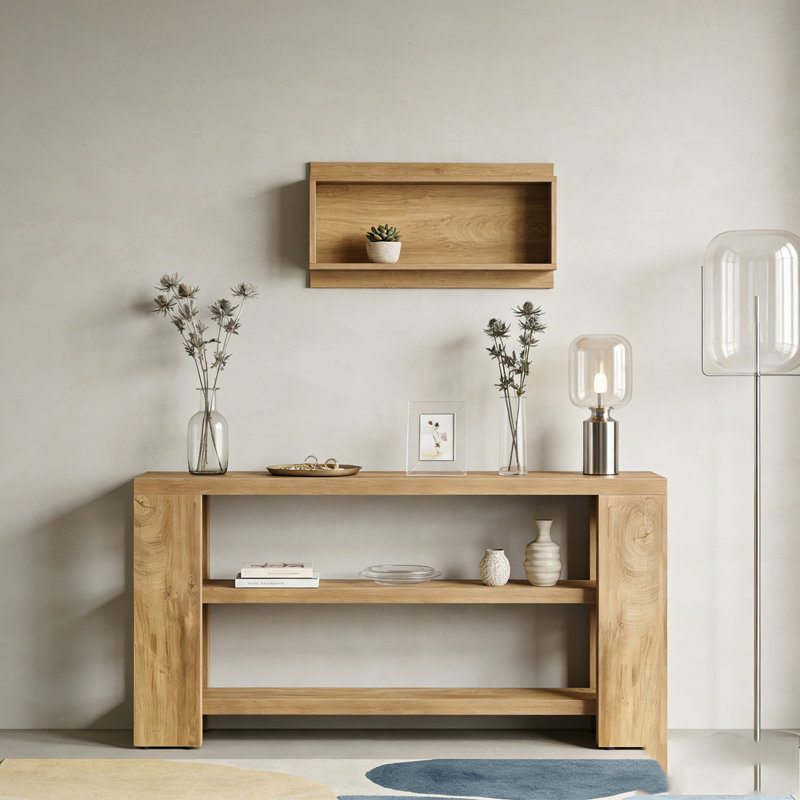 Table console en bois à 3 niveaux