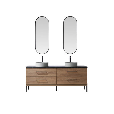 Ensemble de meuble-lavabo double 72 po avec miroir Dasher