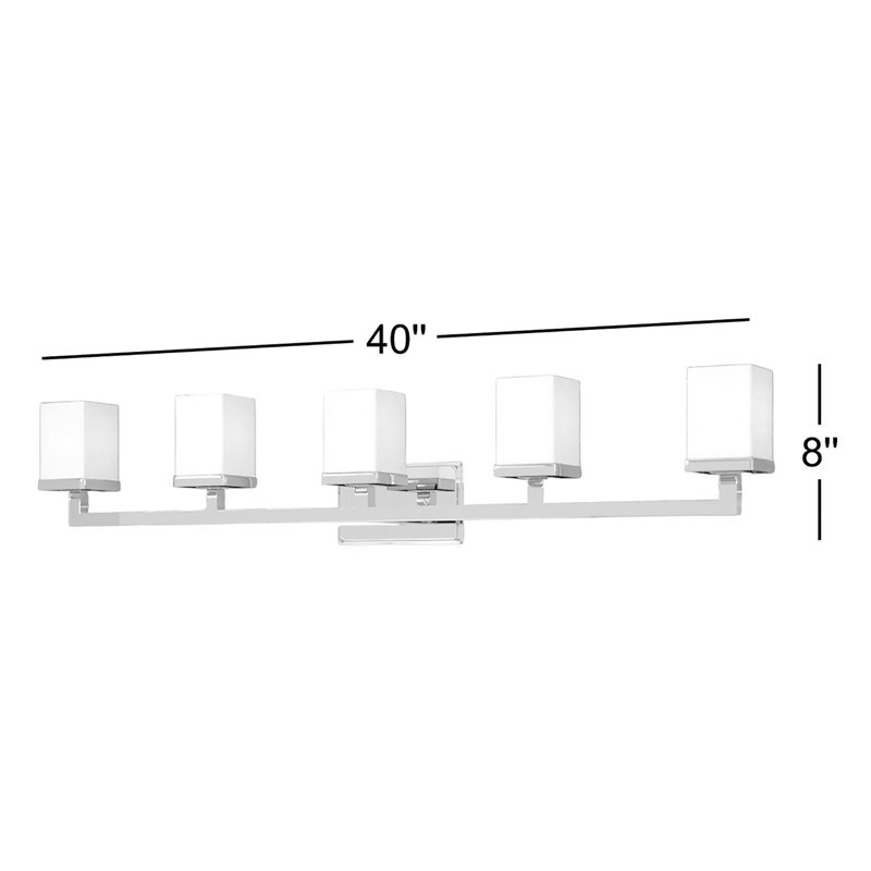 Flanigan 5 - Light Dimmable Vanity Light, Chrome