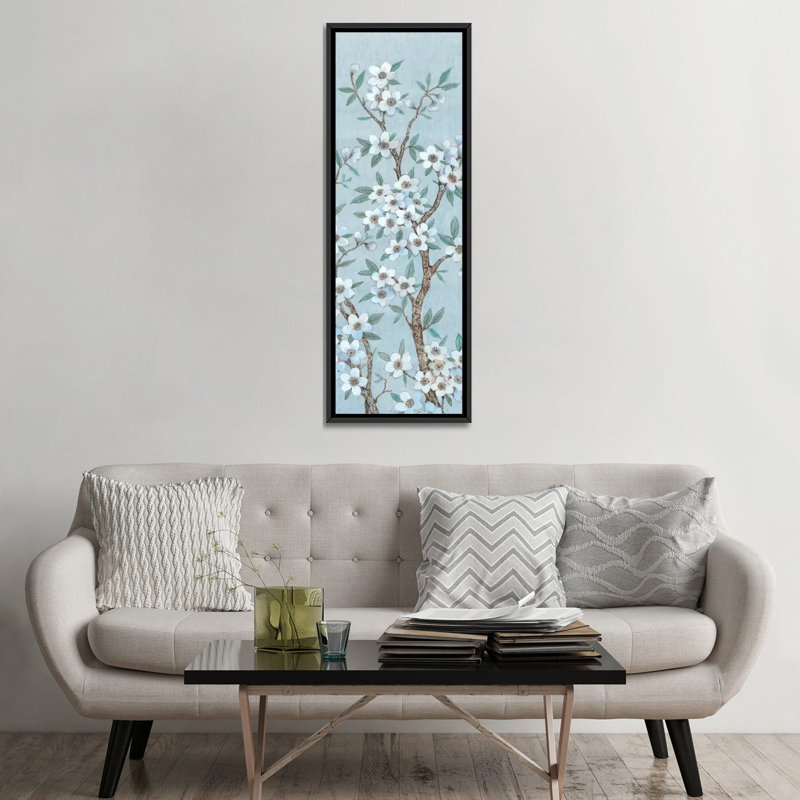 « branches of fleurs », impression sur toile tendue, H 60 po x l 20 po x P 1,5 po, Toile tendue