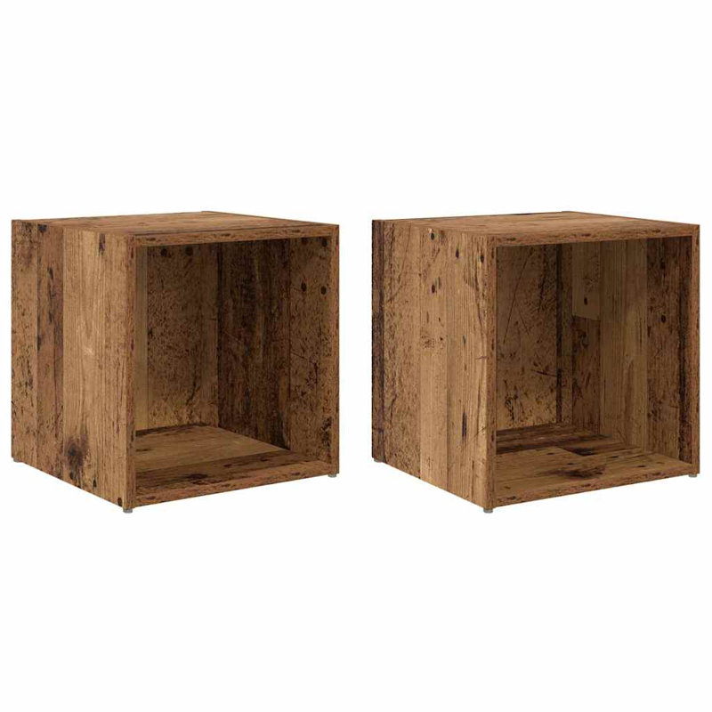 TV Cabinet 2 Pcs 37 X 35 X 37 Cm Engineered Wood, Brown