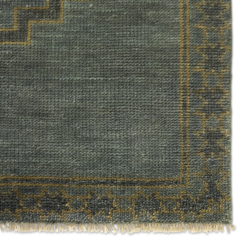 Jaipur Living Paphos CYP01 Handknotted Medallion Blue and Tan Area Rug (9'x12'), Rectangle 1' x 12'