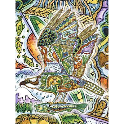 Pure Country Weavers Osprey - Sea Hawk Blanket - Animal Spirits Totem by Sue Coccia - Gift Tapestry Throw Woven from Cotton - Made in The USA (72x54)
