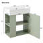 Meuble-lavabo flottant avec lavabo en céramique et rangement à gauche-979930723