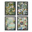 Encadré de peinture de jardin, plante de forêt, ensemble de 4 impressions murales géométriques abstraites encadrées sur papier, impression de 4 pièces-93012502-93012504