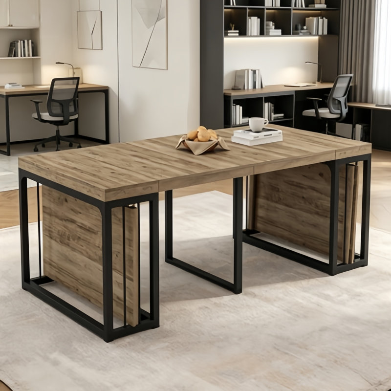 23.62" - 118" Stretching Length, Modern Extendable Dining Table,Seats 2-10 People,,Space-Saving Wood Dining Table For Kitchen/Dining Room/Living Room,,Perfect For Family Gatherings/Parties
