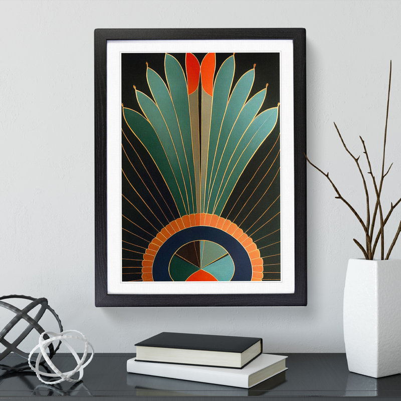 XV1022-4021X Special Abstract Feathers No.4 - Single Picture Frame Print, Black, 64cm H x 46cm W x 2cm D