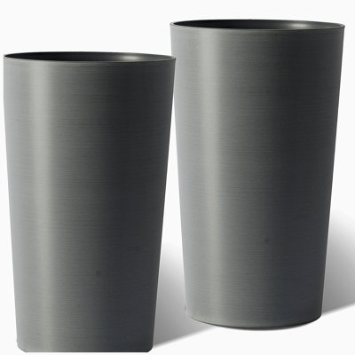 2 Pack Tall 21.7 in Planters for Outdoor Plants Modern Tall Square Planter Box Indoor Outdoor Porch Patio Flower Pot Modern Big Tapered Matte Tree Flower Pot for Garden