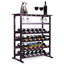 Wegate 24 Bottle Solid Wood Hanging Wine Bottle & Glass Rack in