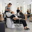 Fauteuil de shampooing inclinable en cuir synthétique