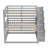 Full Size Kids Triple Bunk Bed with Storage Staircase, Separate Beds Design, Space-Saving Wooden Loft Bed, Gray-569786512