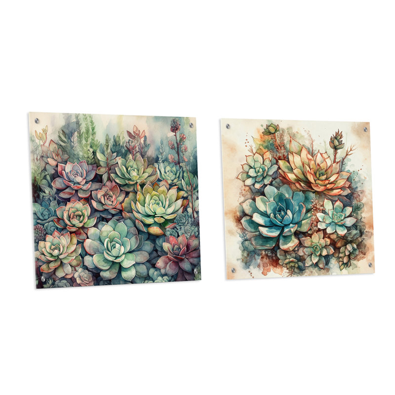 «Green Cactus Scenery I» par Cactus, H 36 po x l 73 po