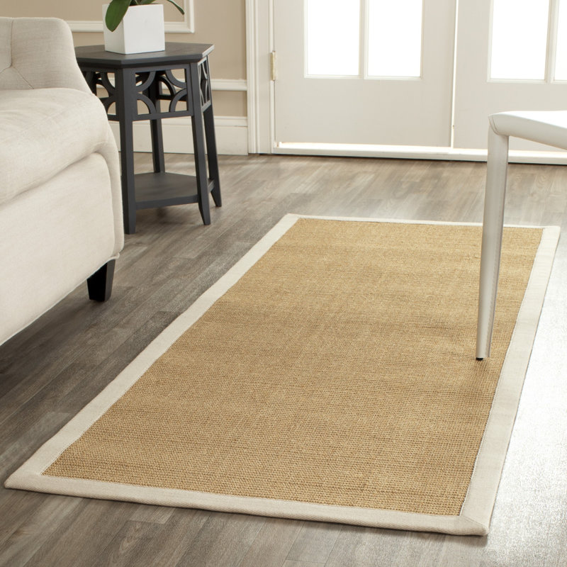 Nazli Natural Fiber Sisal With Latex Solid Color Rug, Runner 2'6" x 6'