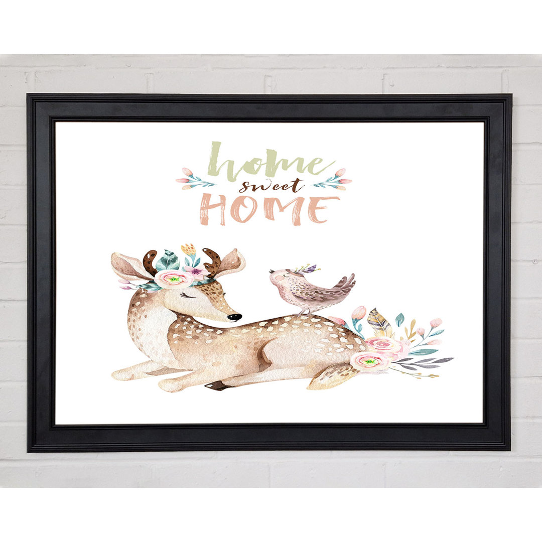 Home Sweet Home Woodland Animals Gerahmter Druck