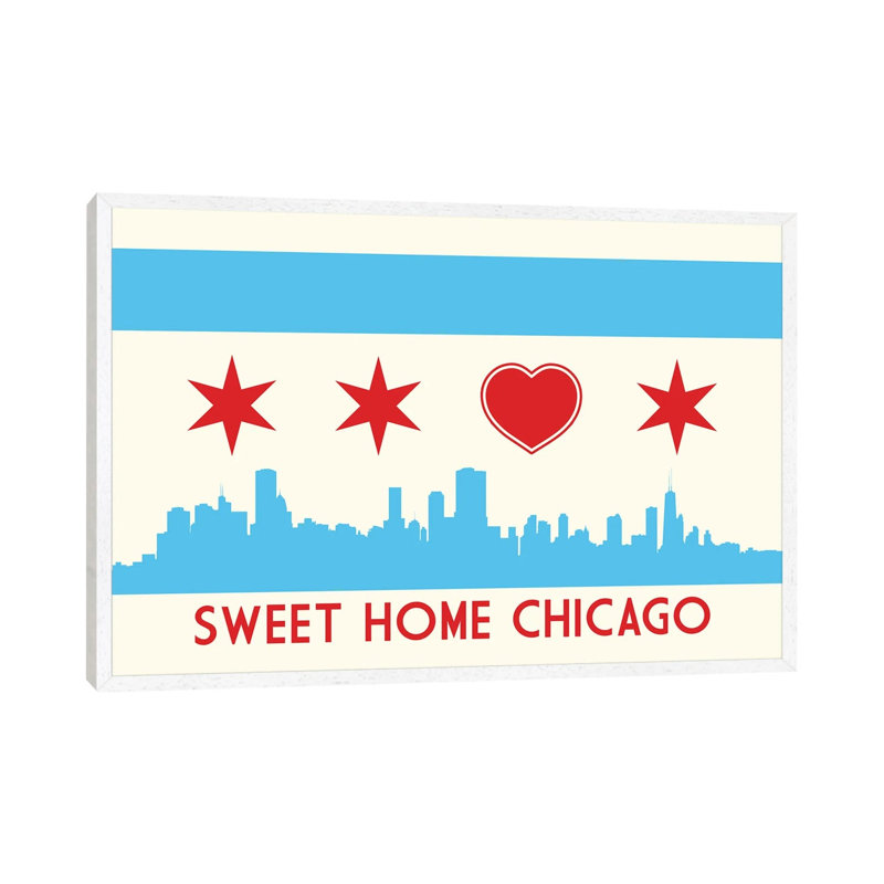 Sweet Home Chicago by Benton Park Prints - Print on Canvas, 101.6 cm H x 66.04 cm W, White Framed