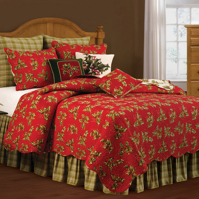 Holly Red Cotton Standard Sham