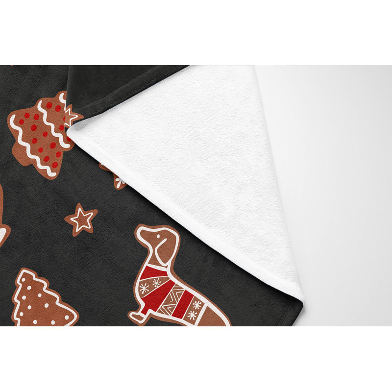 Jeté en velours de coton Ginger All The Way Holiday, Gris anthracite