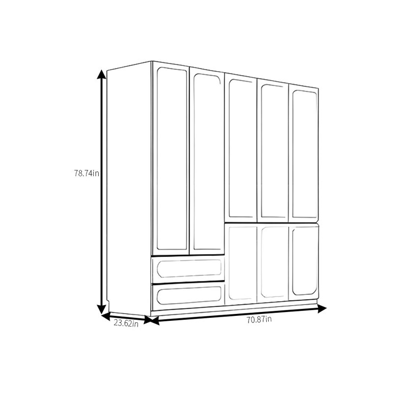 Garde-robe simple et haut de gamme, H 79 po x l 71 po x P 24 po