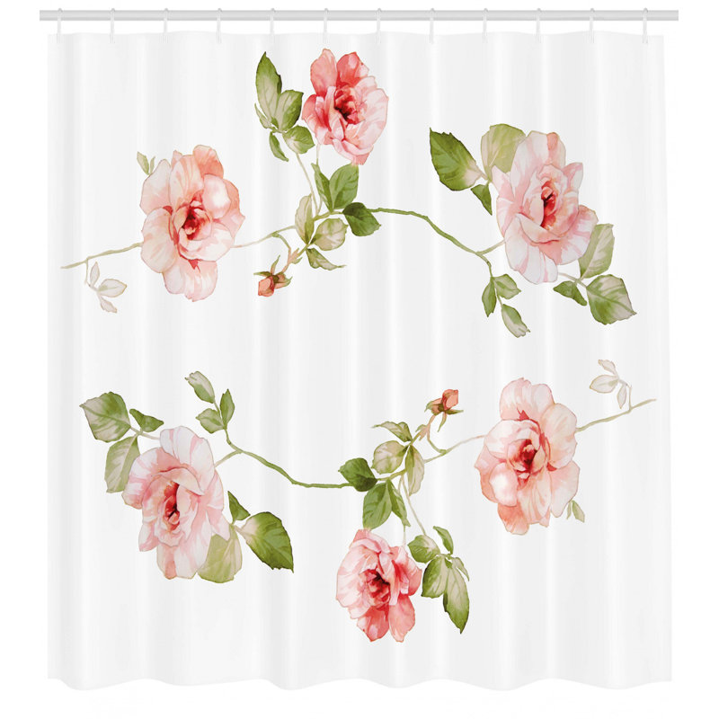 Shower Curtain with Hooks Included, 70" H x 69" W