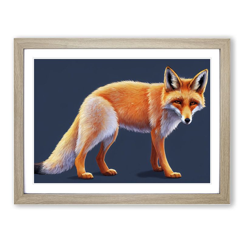 Special Fox - Framed Print, 46cm H x 64cm W x 2cm D, Oak