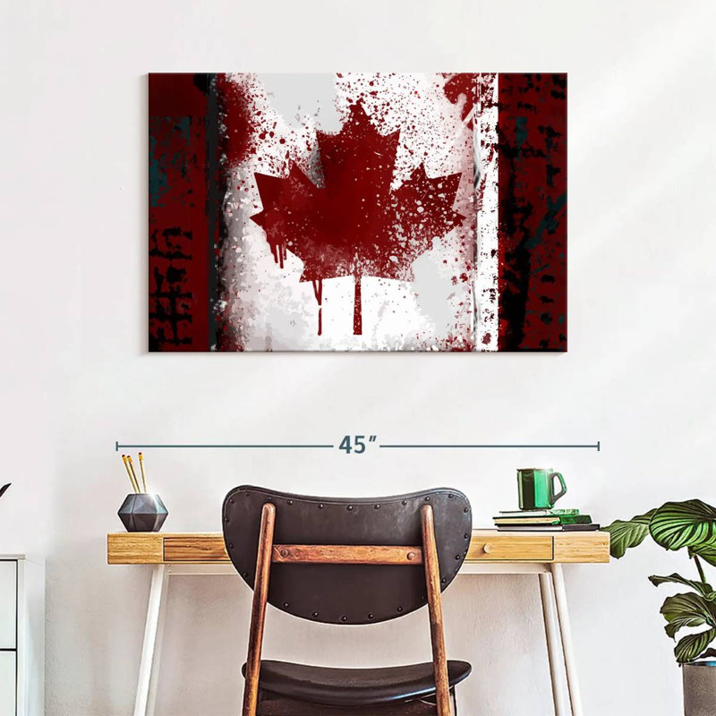 Drapeau du Canada rustique, H 26 po x l 39 po