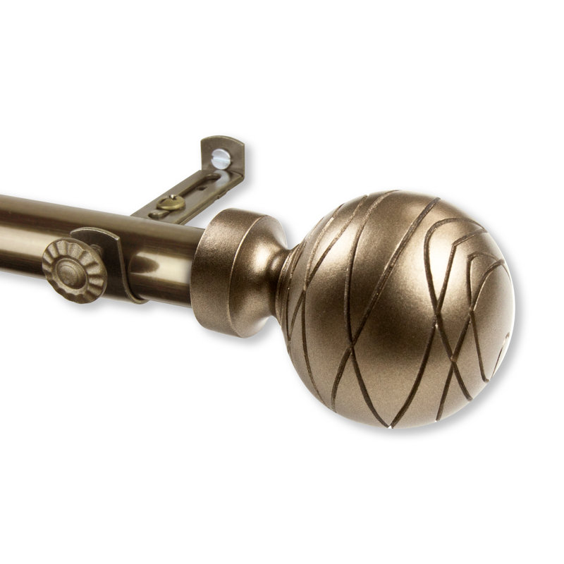 Rideau simple Katharina, Laiton antique, 28 po à 48 po (chaque côté)
