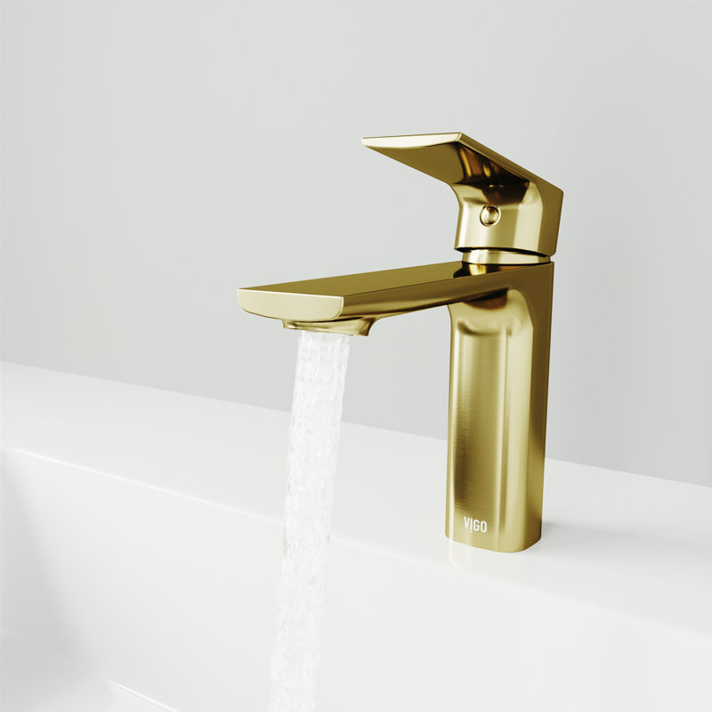 Davidson 6" H Single Handle Single Hole Bathroom Faucet, Matte Gold