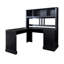 Bureau d'ordinateur à domicile avec huche, finition noir antique-2002288486
