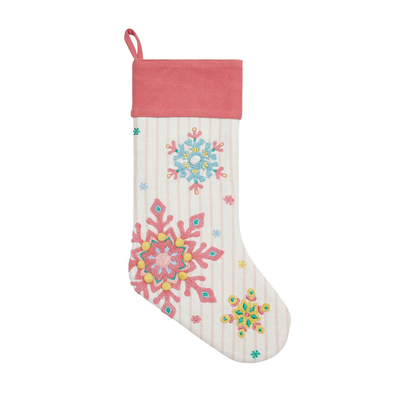 Holiday Bright's Snowflake Embroidered Stocking
