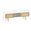 Console de télévision blanche, pieds en bois massif, portes coulissantes doubles, tablette ajustable pour le divertissement à domicile, taille tissée de 53,58 po, tablette, blanc, élégance de salon-1559656428