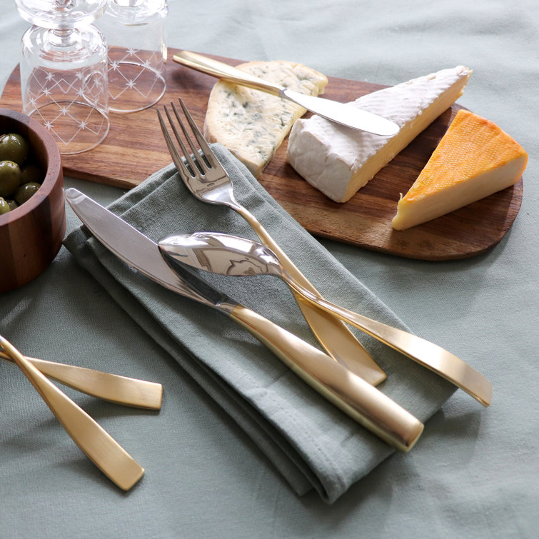 Gold Wooden Cutlery Set