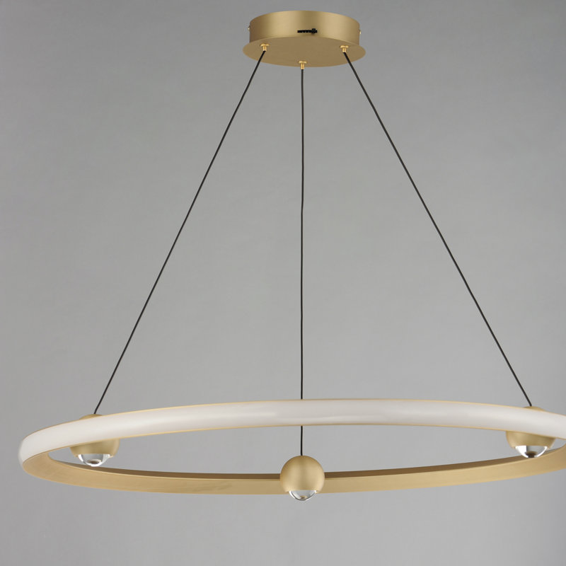 Luminaire suspendu 1 lumière, Or, H 2,75 po x l 32 po x P 32 po