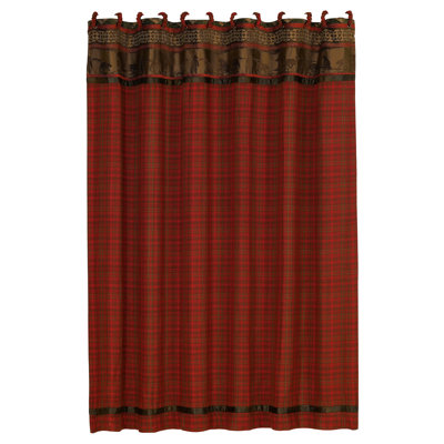 Cascade Lodge Cotton Blend Plaid Shower Curtain