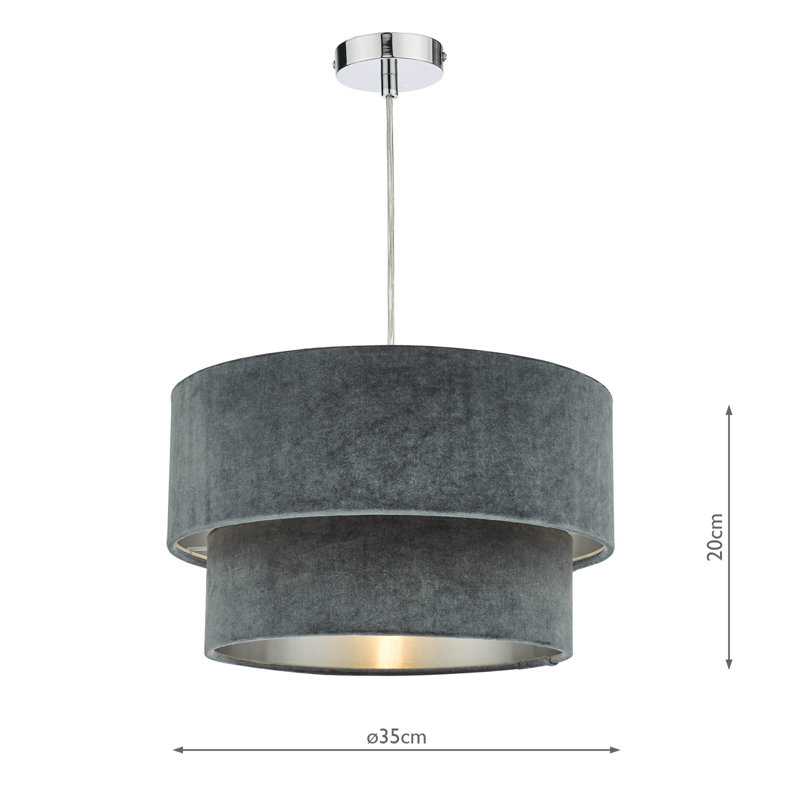 Bengte 1 - Light LED Drum Pendant, Grey/Silver