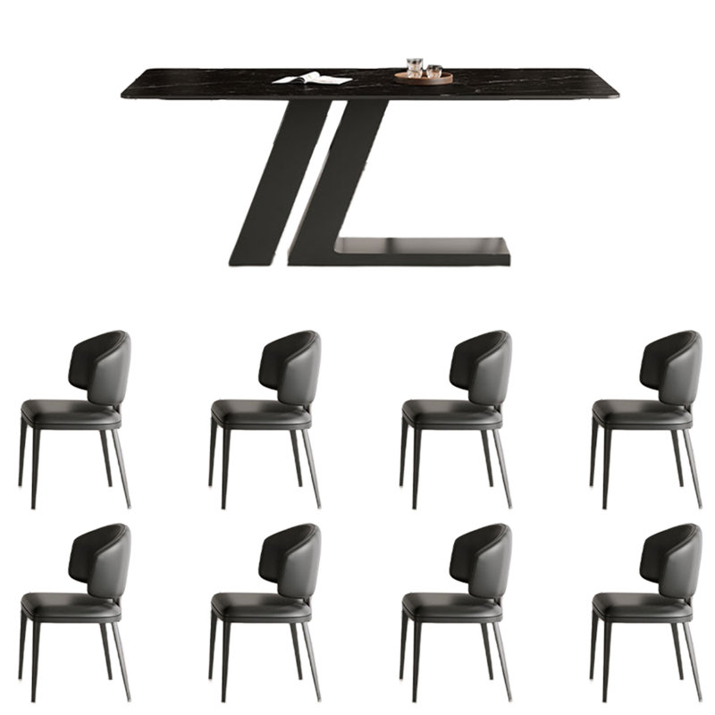 Italian style light luxury rectangular table set