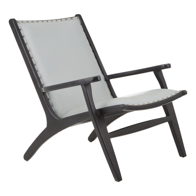 Natalie Leather Armchair, Grey, Black