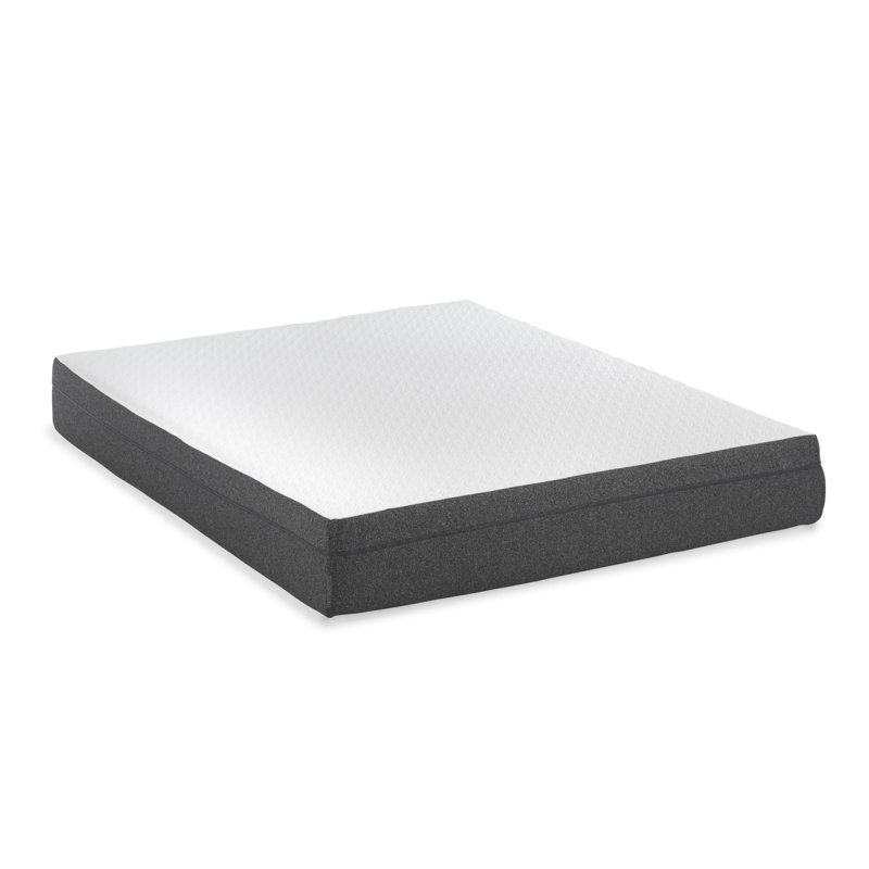 Matelas 10 po en mousse viscoélastique imprégnée de gel avec support de bord et grille d'aération simple, Lit simple