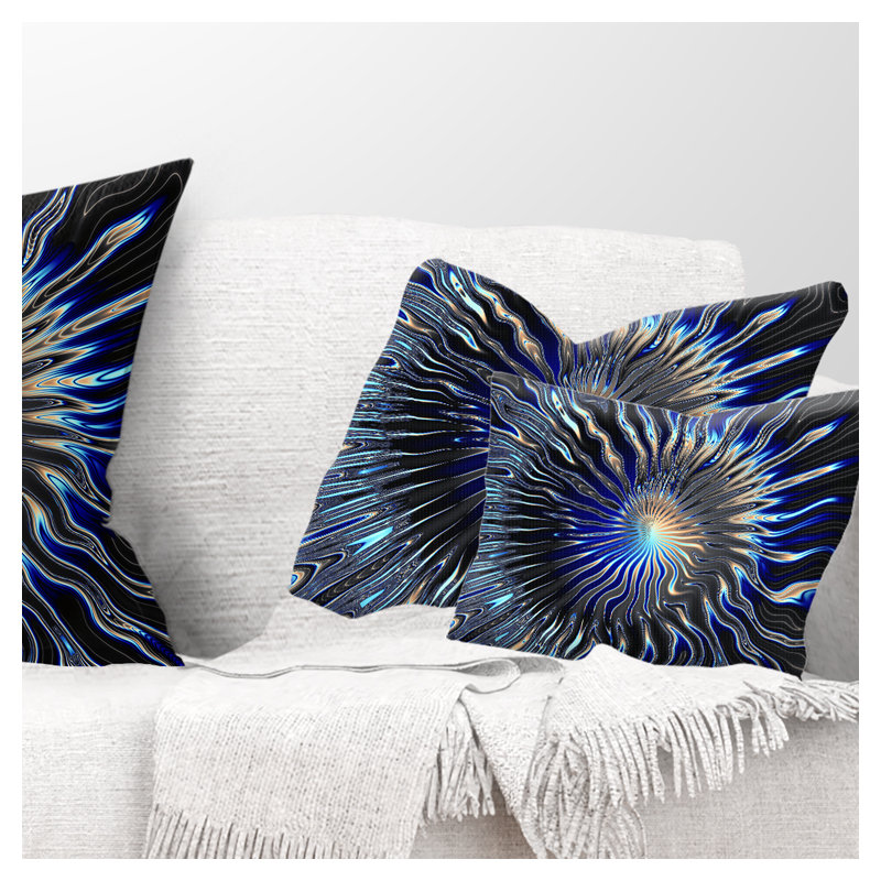 Housse et insert de coussin rectangulaire Rays from the Circle, Coussin décoratif, 16 po x 1 po