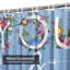 Rideau de douche avec 12 crochets Amazing Floral Letters You Love-425818494
