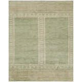 Riviera Hand Knotted Wool Ikat Area Rug in Green
