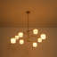 Lustre spoutnik court en verre à 8 lumières à 8 niveaux