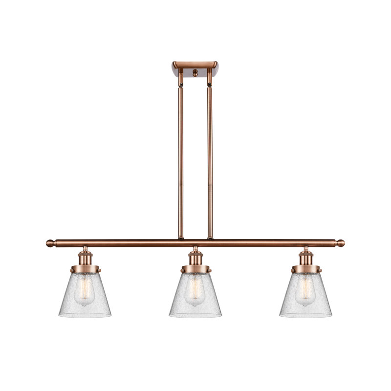 Niko 3 - Light Kitchen Island Pendant, Seedy, No Bulb Included, Antique Copper