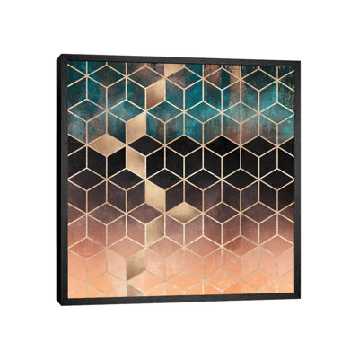 Ombre Dream Cubes - Floater Frame Print on Canvas