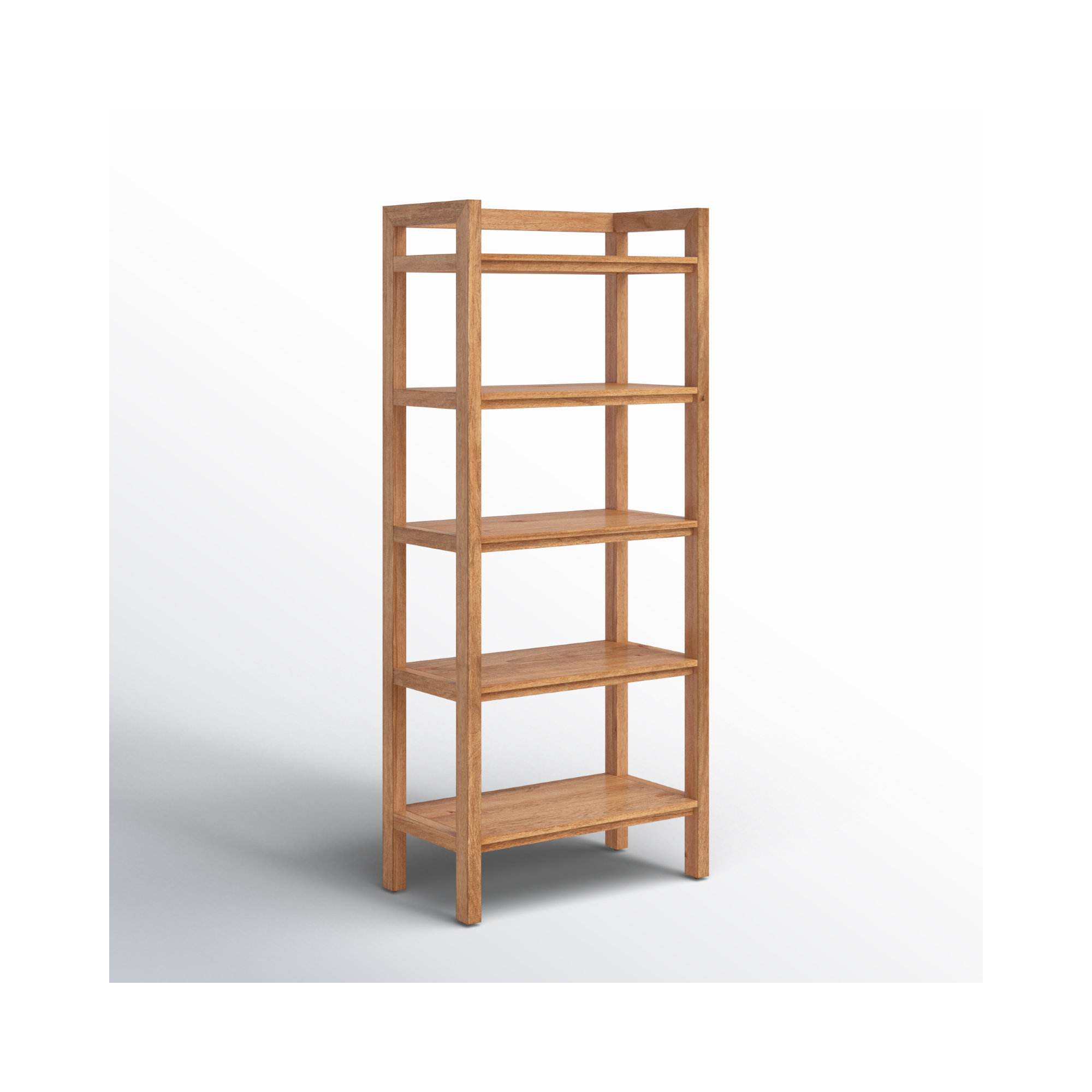 Stills Etagere Solid Wood Bookcase, 70" H x 30" W x 16" D, Mid Tone Honey