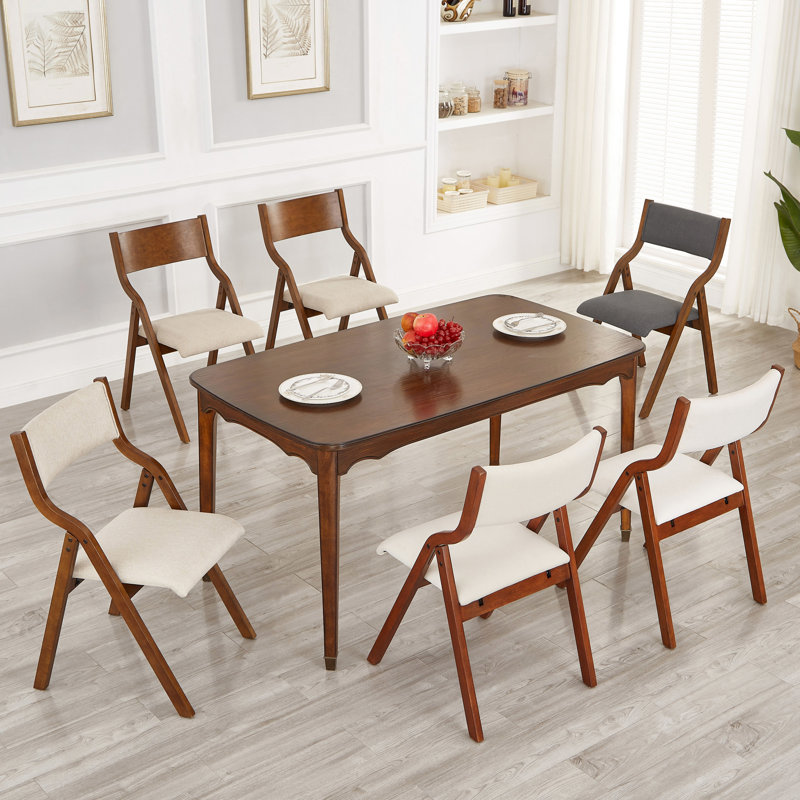 Chaises de salle à manger pliantes (2) - blanc crème + cerise. Peu encombrant, portatif. Pas d'assemblage. Support de dos ergonomique. Pour la salle à manger, le bureau, la conférence. Coussin éponge haute résilience. Limite de poids de 250 lb
