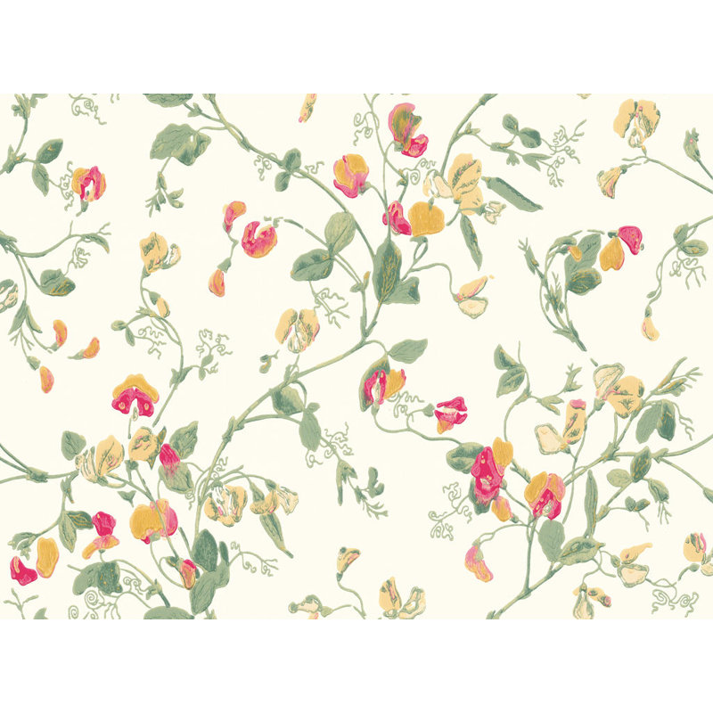 Anthology Sweet Pea Floral Wallpaper Roll, Pink/Yellow