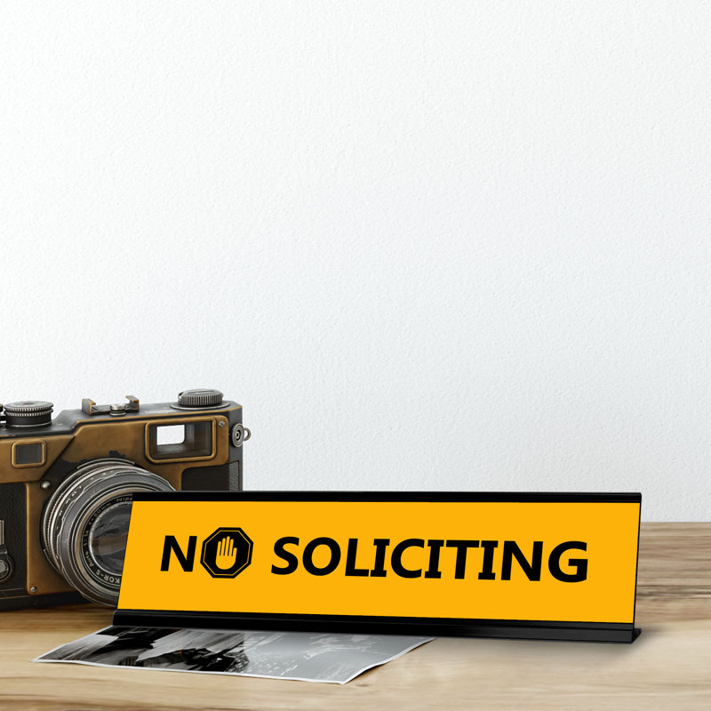 Panneau de bureau «No Soliciting»