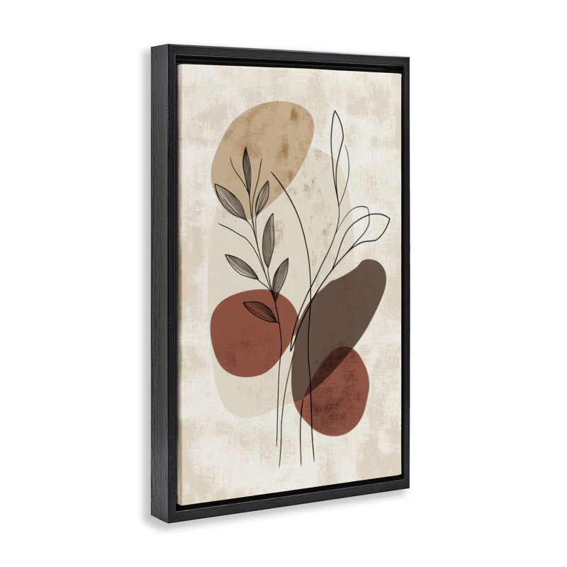  Toile de brins neutres par LSR Design Studio, H 31 po x l 21 po, Cadre flottant noir de jais